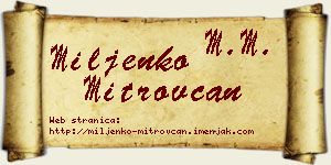 Miljenko Mitrovčan vizit kartica